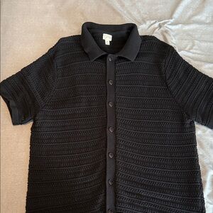 J. Crew Black Textured Button Down Shirt